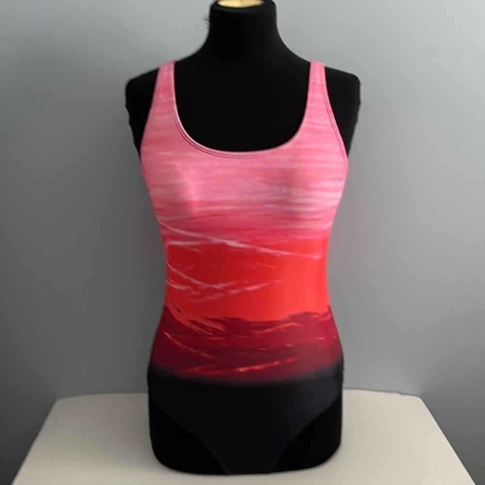 3/$25 One Piece Crisscross Back Contrast Swimsuit Orange Size L/XL